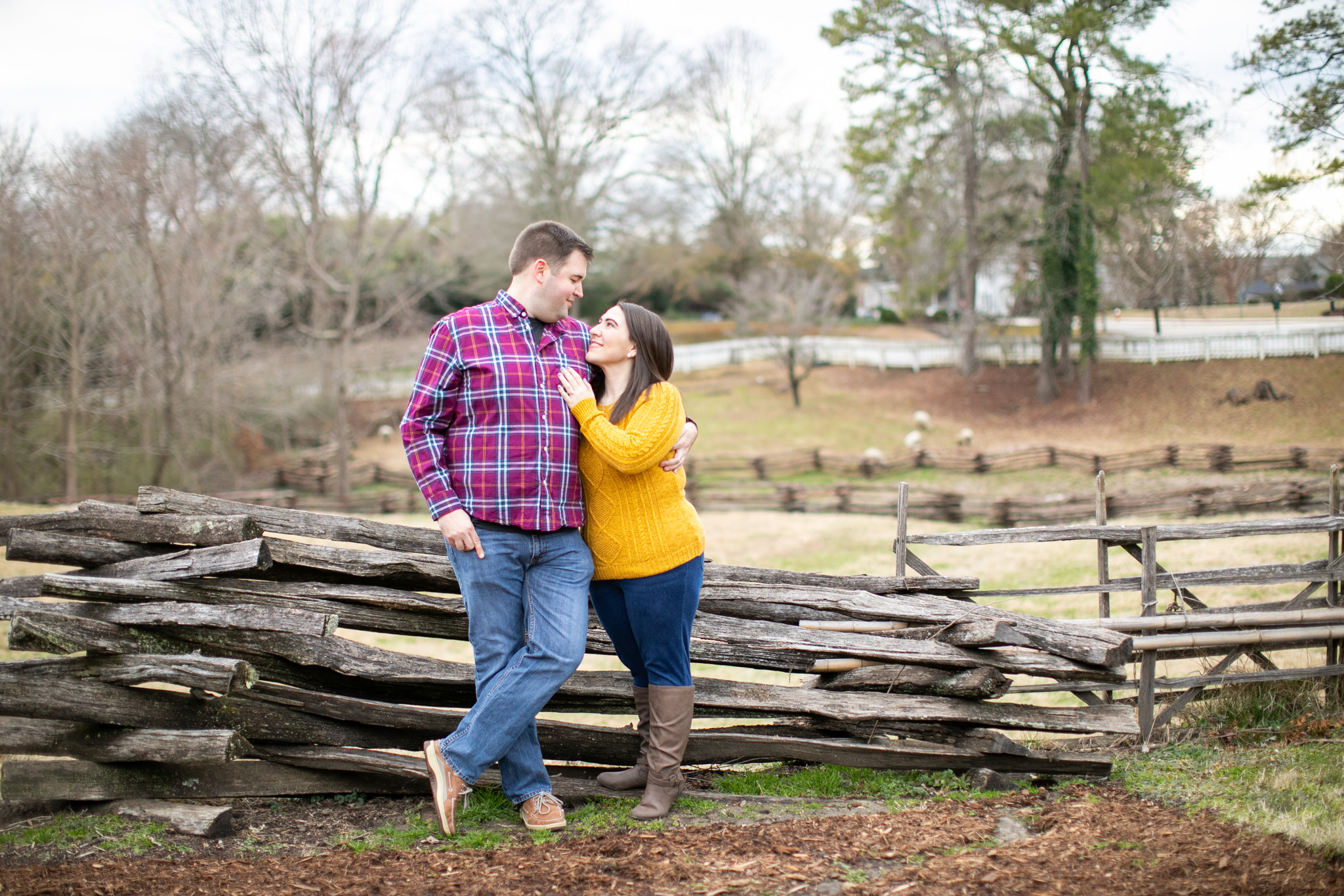 couple taking engagement photos